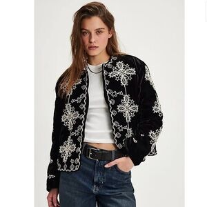 NWT Free People Mia Embroidered Jacket